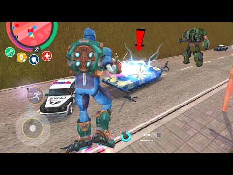Rope Hero: Vice Town (Rope Hero Electric Shock on Army Tank) Electric Tornado - Android Gameplay HD
