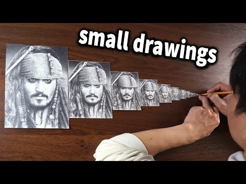 Drawing Ever Smaller Portraits of Johnny Depp as Jack Sparrow 15