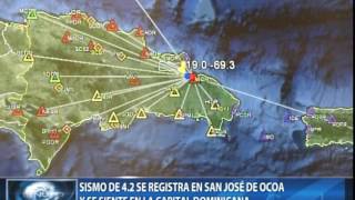 Sismo de 4.2 se registra en San José de Ocoa y se siente en la Capital dominicana