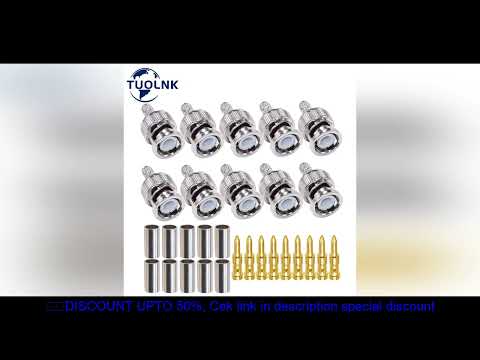 TUOLNK  BNC Male Connector BNC Male Plug Crimp Connector 10 pcs for RG58 RG142 Coaxial Cable BNC Typ