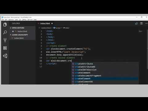 Create Element In Javascript Part1 Create Element Javascript