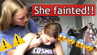 I pierced my friends ears and she passed out!