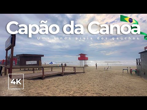 Andando pela linda Capão da Canoa - RS | Caminhada matinal nesse litoral com som relaxante do mar