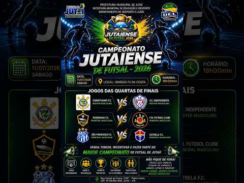 Campeonato Jutaiense de Futsal 2026    QUARTAS DE FINAIS no dia 11.07.2026