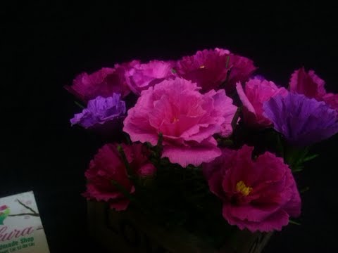 How to make Portulaca grandiflora (Moserose) from crepe paper- Sakura Handmade Shop