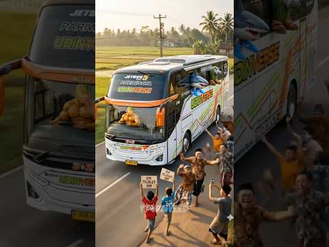 BUS BARU UDIN! Bawa Penumpang Anomali Minta Telolet Basuri! #ai #tungtungsahur #udindindindun #lucu