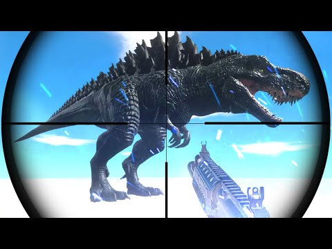 NEW GODZILLA TREX (GODZIREX) vs ALL Weapons FPS Perspective - Animal Revolt Battle Simulator #19