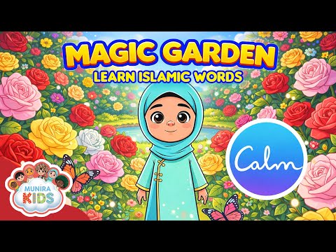🌸 Calm Magic Garden Lullaby | Soothing Islamic Sleep Song for Kids | Learn Arabic Words & Relax