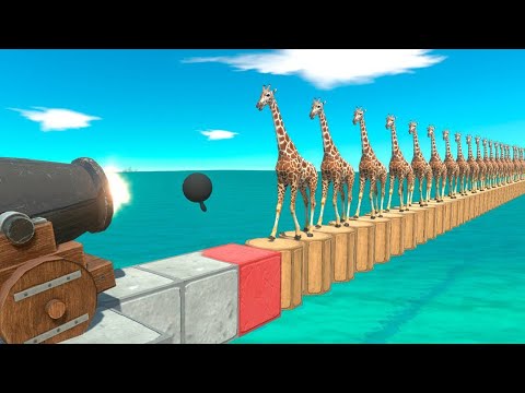 Run Away from the Cannonball DEATH ROAD - Animal Revolt Battle Simulator