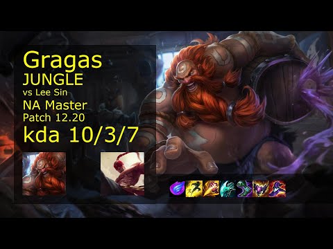 Gragas vs Lee Sin Jungle - NA 10/3/7 Patch 12.20 Gameplay
