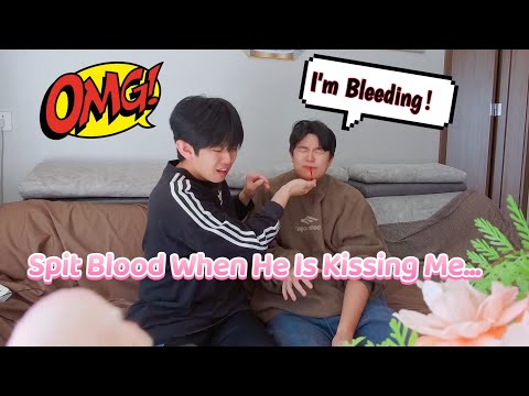 I Spit Blood When My Boyfriend Was Kissing Me🩸, He Was Freaked Out! | Cute Gay Couple Prank