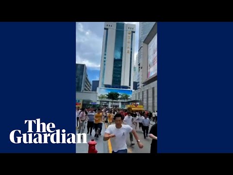 People flee in panic as 300-metre-high skyscraper wobbles in China