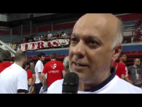 BASKET: L'esultanza di Gigi Garelli per la promozione in A2