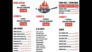 China Wok Menu with Prices