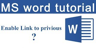 how to enable link to previous in word 2016