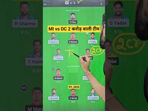 Mumbai vs Delhi Dream11 Team | MI vs DC Dream11 Prediction | MI vs DC Dream11 Team Of Today Match