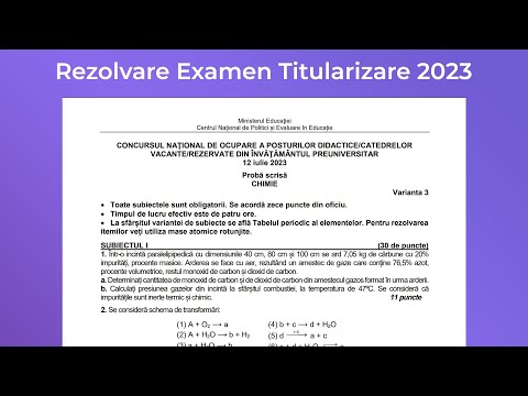 Rezolvare Chimie Anorganică Problema 1 Examen Titularizare 2023