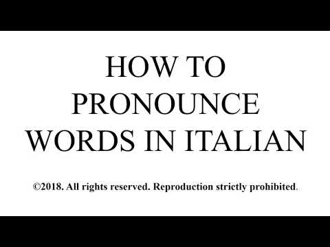 How to Pronounce Words in Italian © - Amico