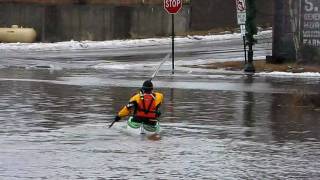 preview picture of video 'Kayaking in Downtown Grand Marais During Flood'