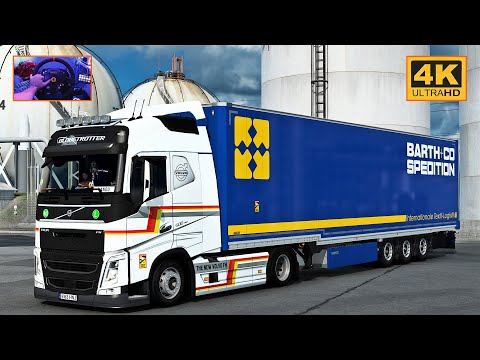 Volvo FH4 FH13 500 in Promods | Rotterdam - Hamburg | ETS2 Gameplay 4K + wheel cam