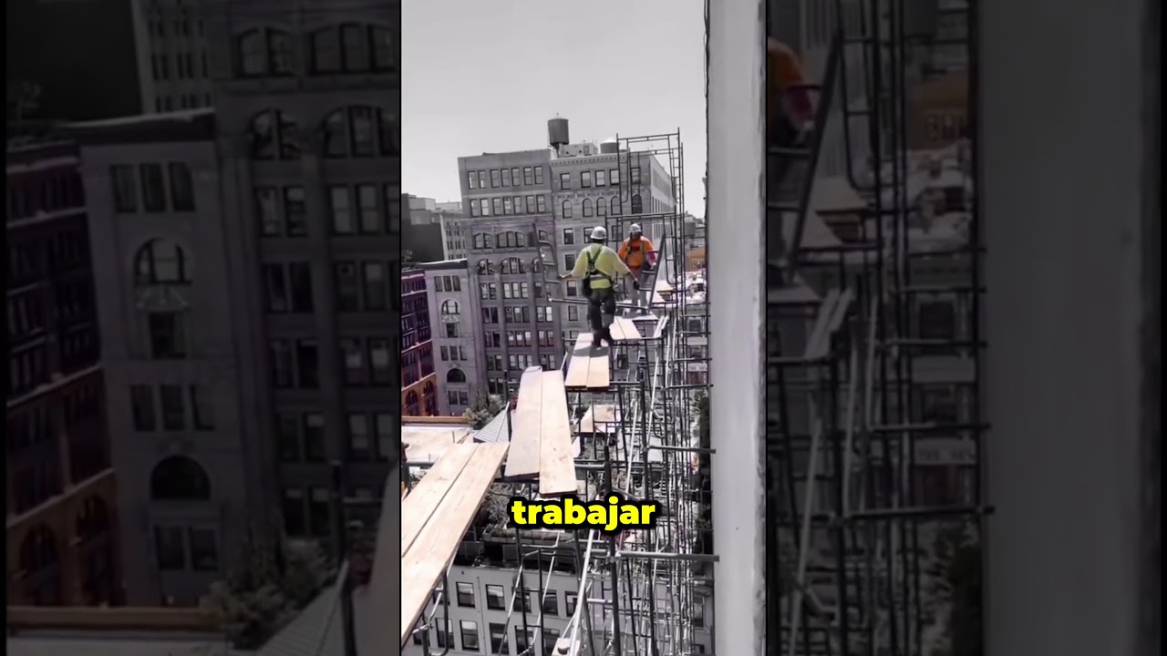 This is how scaffolding is erected at heights