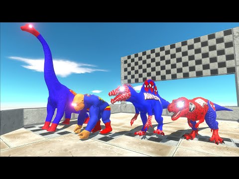 SPEED RACE TEAM SUPERMAN DINOSAURS vs GORO CHAMPIONSHIP - Animal Revolt Battle Simulator