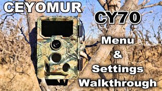 🦌 Ceyomur CY70 Trail Camera Menu and Settings Walkthrough Guide 📸