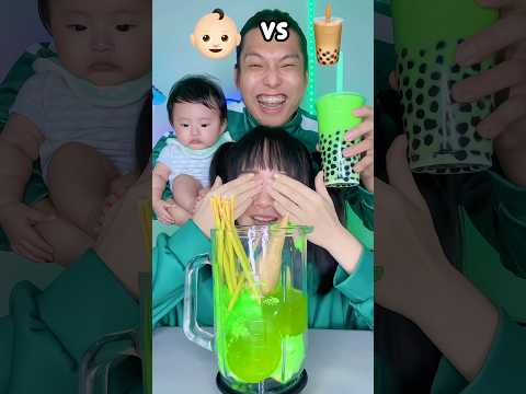 Left OR Right Emoji Green Food Challenge ASMR🥵bubble tea 🧋boba #asmr #mukbang #funny