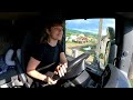 The daily routine of a young female truck driver