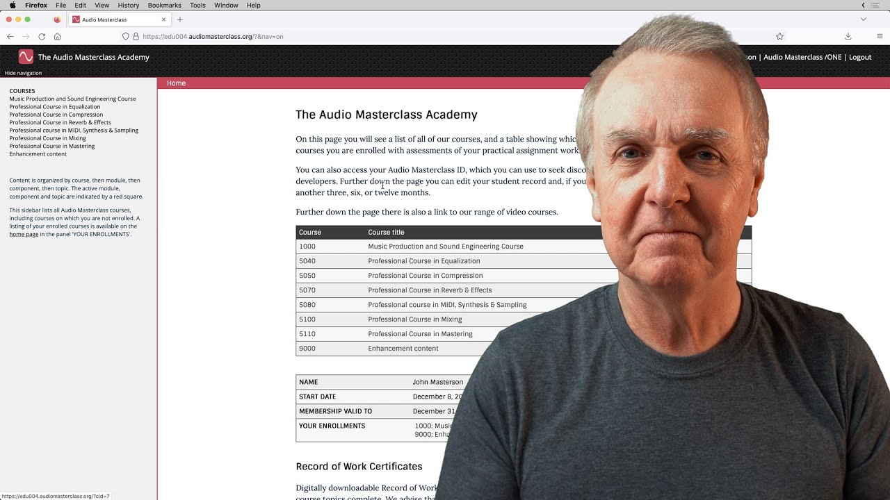 Your Audio Masterclass Course Tour