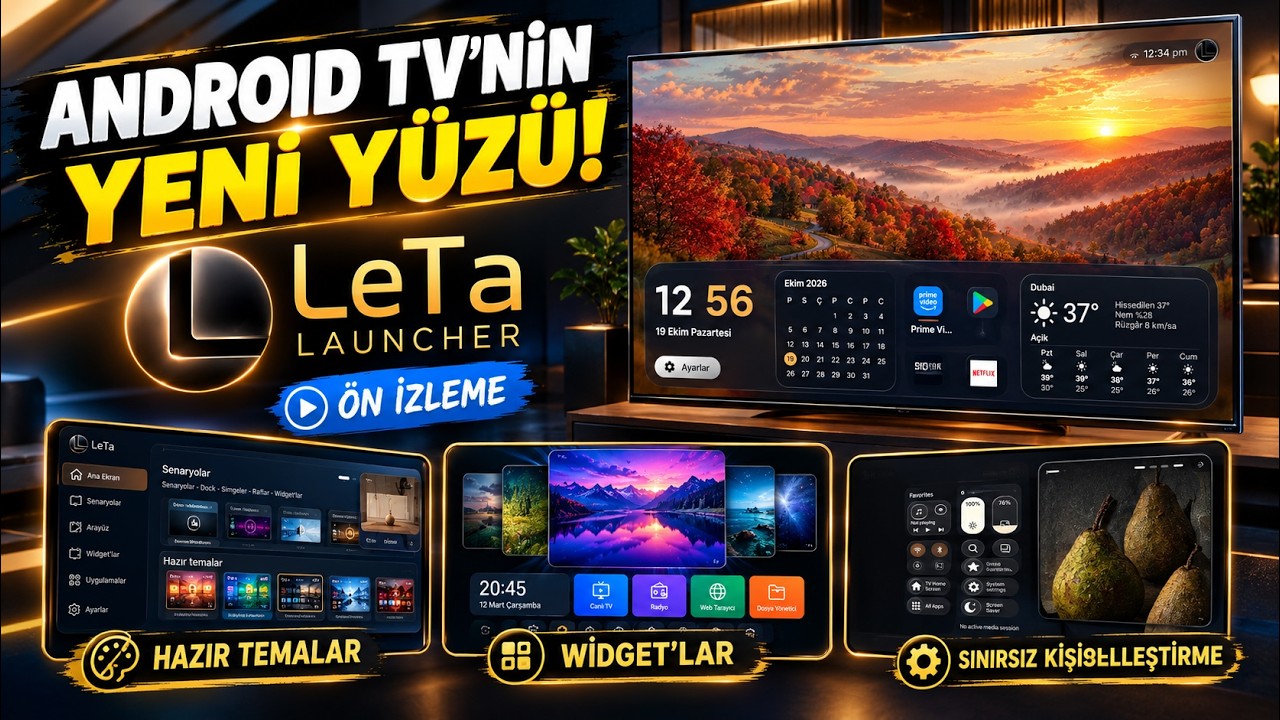 BUGÜNE KADAR YAPILMIŞ EN İYİSİ! %100 YERLİ Android TV İçin LeTa Launcher İncelemesi (İlk Bakış)