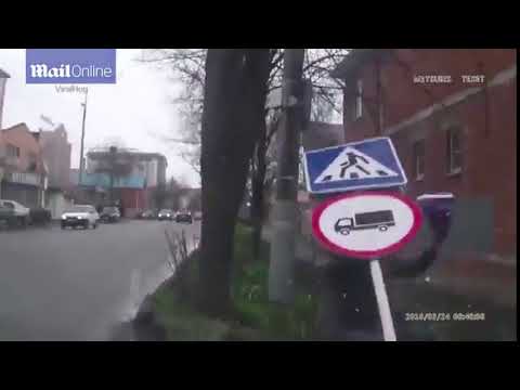 Man gets hit by stop sign but its just the bonk sound effect