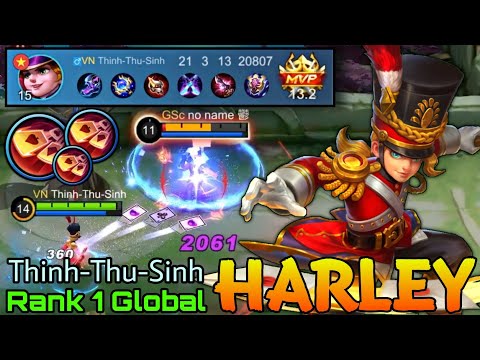 21 Kill Harley Deadly Magic Combo! - Top 1 Global Harley by Thinh-Thu-Sinh - Mobile Legends