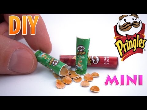DIY Realistic Miniature Pringles Crisps | DollHouse food, accessories and Toys for Barbie