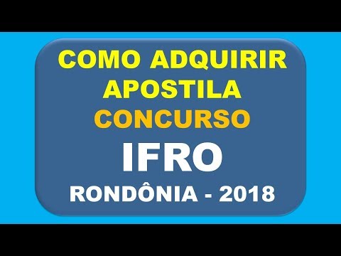 Baixar Apostila Concurso IFRO - Rondônia 2018