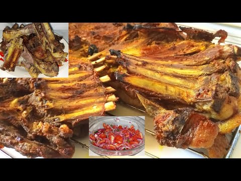 HOMEMADE NYAMA CHOMA/MBUZI CHOMA/GRILLED GOAT RIBS/KACHUMBARI/MBUZI CHOMA/BBQ GOAT RIBS