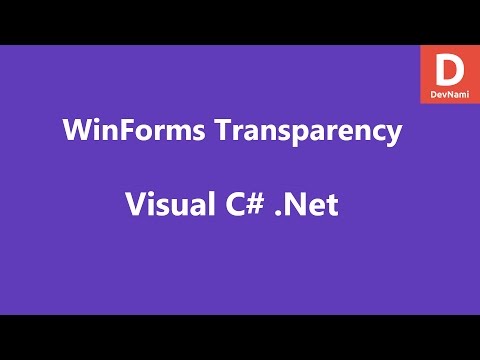 Visual C Windows Form Transparency