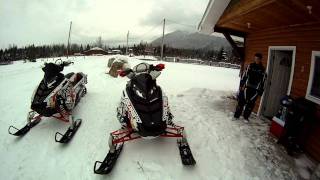 preview picture of video 'Mcbride BC Cougar Den Cabins Lucille Mountain snowmobiling'