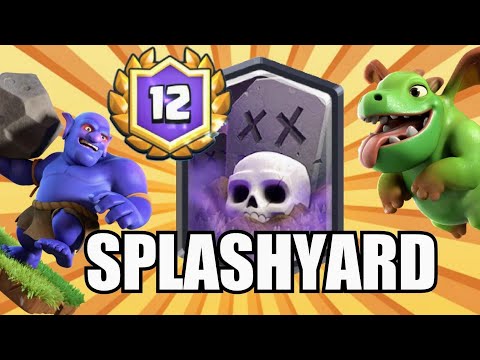 SPLASHYARD OP! 12 WINS GRAND CHALLENGE WITH GRAVEYARD DECK? | Clash Royale