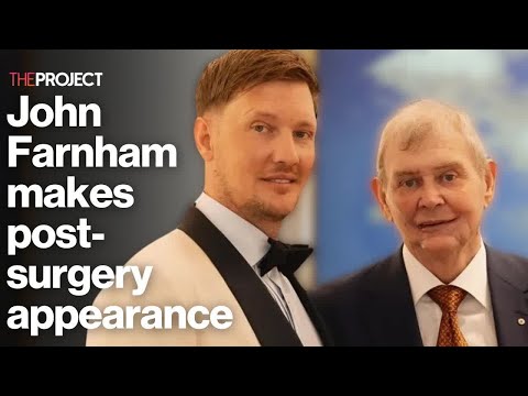 John Farnham makes first public appearance since jaw surgery