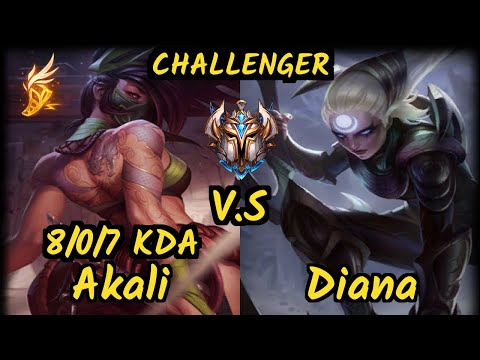 FNC.A MagiFelix (AKALI) vs DIANA - 8/0/7 KDA MID CHALLENGER GAMEPLAY - EUW