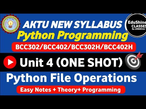 Python Programming Unit 4 One Shot Python File Operations Unit 4 One Shot Bcc302bcc402 Program