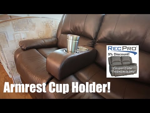 RecPro Loveseat Couch and New Armrest Cup Holder!