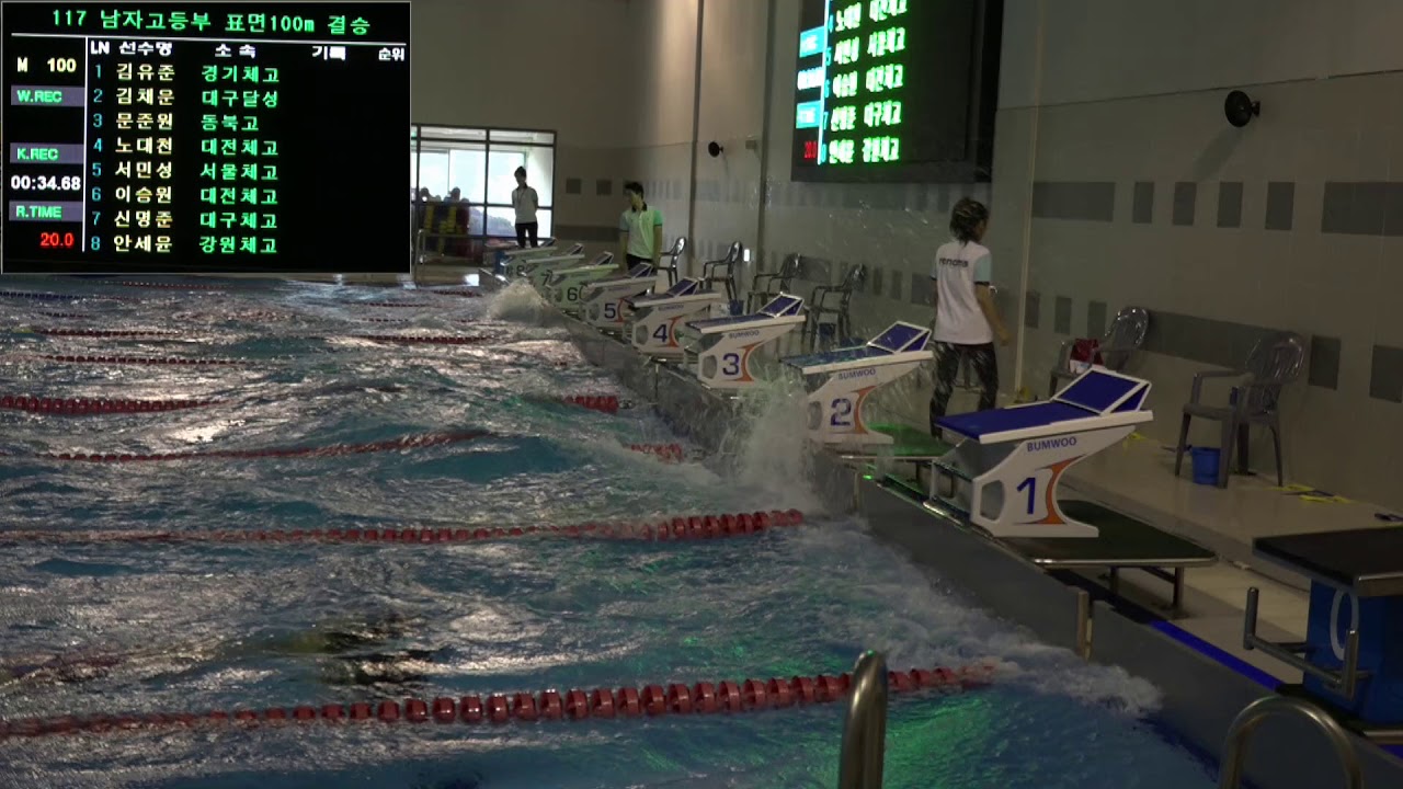 제29회 전국종별핀수영선수권대회 남자 고등부 표면 100m 결승