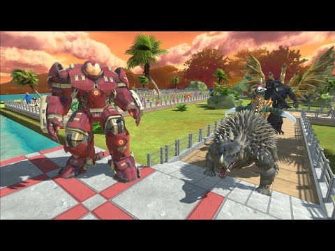HULK BUSTER DESERT ISLAND DEATH RUN - Animal Revolt Battle Simulator