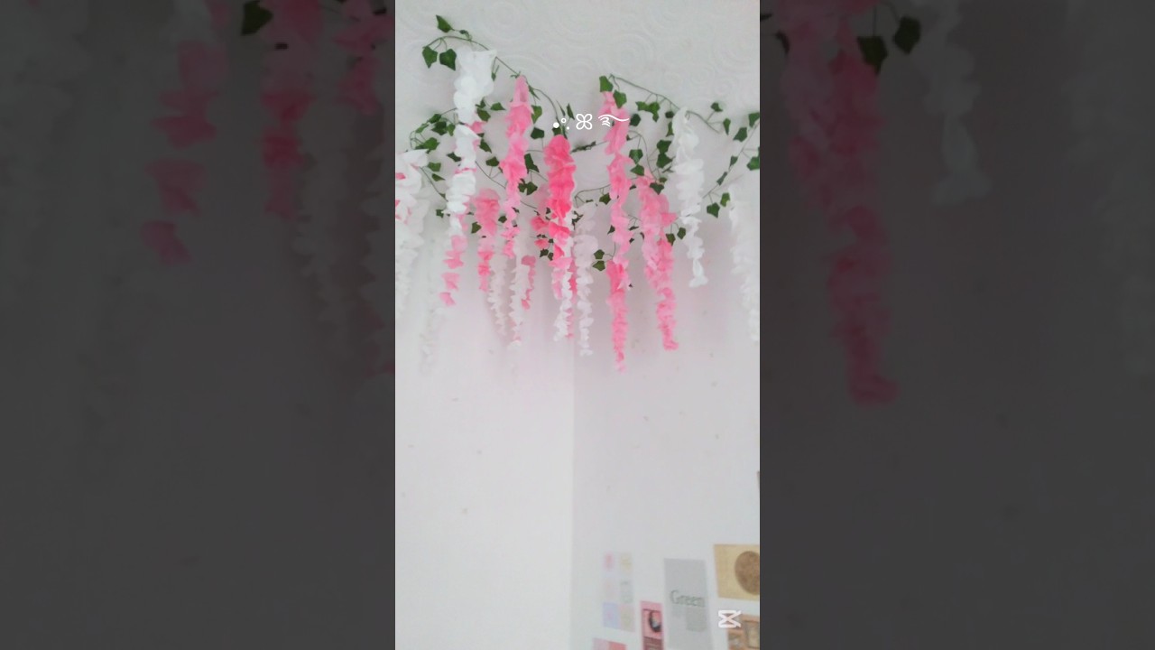 DIY wisteria flowers | room decor idea 🤍 #diy #wisteria #roomdecor #shorts