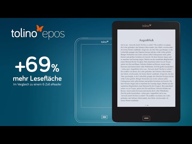 Video Teaser für tolino epos: 7,8" eBook-Reader mit 300 ppi E Ink Display, smartLight, 8 GB u. Wasserschutz