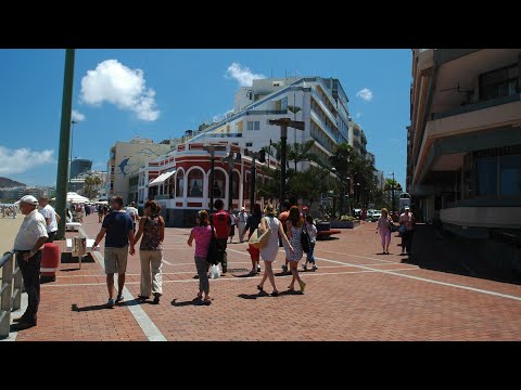 ✔GRAN CANARIA//LAS PALMAS|Walking LAS CANTERAS BEACH,Promenade & many people🔴LiveStream 18 03 2021