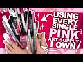 CAN'T 'PINK' OF A BETTER COLOR?! | Art Using Every PINK PEN, PENCIL, MARKER, WATERCOLOR, ETC I Own