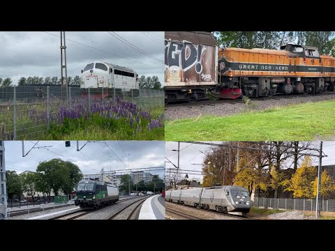 Tåg som tutar del 3 runt om i Sverige! Svenska tåg!